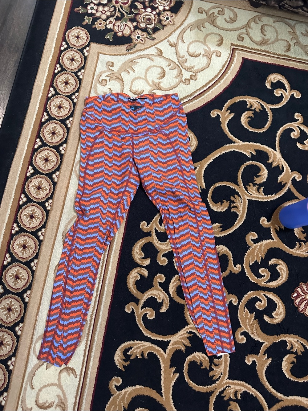 XS janji Chevron Print Stretch Leggings - Orange & Blue